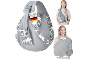 ELUBLU 2-In-1 Hüfttrage,Atmungsaktiv,100% Baumwolle,Hüfttrage Kleinkind Mit Befestigungsschlaufen,FüR Mama Reisen Babytrage Seitlich,Babytrage 0-42 Monate, ergonomische kindertrage