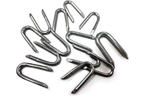 JUST THE JOB SUPPLIES Galvanised U Nails - Presser Point Staples Fencing Post Wire Mesh 20/25/30/40/50mm - Carbon Steel (20, 20mm x 2.0mm)