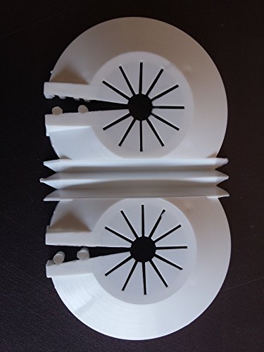 5 Stück Abdeckrosette Heizkörper Rohrabdeckung,Doppel Klapprosette 2 Rohrsystem aus Kunststoff weiss - 2