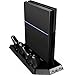 Price comparison product image Superwinger PS4 Vertical Stand with Cooling Fan Controller Charging Fans For PS4 Station with Dual Charger USB HUB