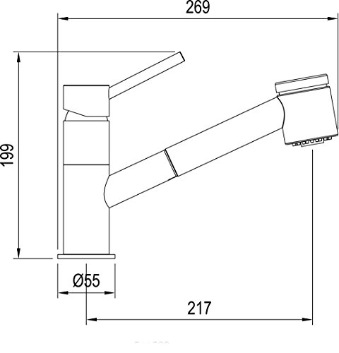 Grünblatt Küche Armatur mit herausziehbar Geschirrbrause Küchenarmatur Einhebelmischer Wasserhahn mit Brause Handbrause küchenarmaturen armaturen - 2