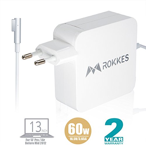 Macbook Air Netzteil Ladeger  t Adapter - ROKKES 60W Magsafe L-Tipp f  r Apple Old MAC Netzteil MacBook Pro   Air 11 13 3   Netzteil Kompatibel mit La