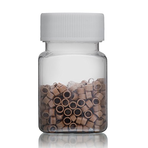 Micro Ring Beads for Hair Extensions 500 x 5mm (Threaded) Light Brown