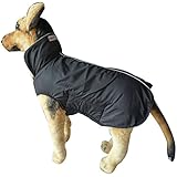 Hugooo Wasserdichte Hundemantel Jacke, Gefüttert Fleece Wärmere Kleidung für Sehr Große Hunde Raincoat Leichtbau mit Bauchschutz XXXL - Große 57CM Lange