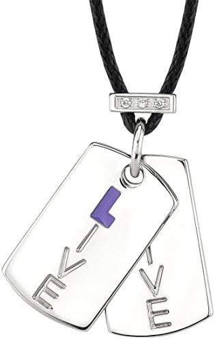 Revoni Live with Spirit: Designer Inspired Surgical Stainless Steel High Polished Finish Dog Tag Pendant Engraved with ???Live??? and accented with CZ Diamonds