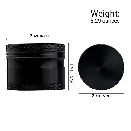 Lightning Grinder, Fancyli 4 Pieces 2.48″ Tobacco Grinder Spice Grinder Herb Grinder with a Cleaning Brush (Red) - 4