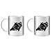 Produktbild STUFF4 Tee/Kaffee Becher 350ml/2 Pack Schwarz/Schablone Kunst/Motorrad/Ecke/Weißkeramik/ST10
