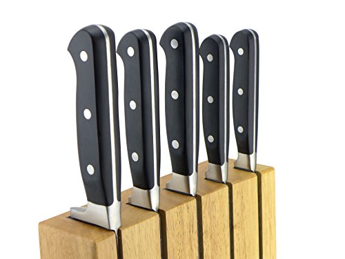Ross Henery Professional, 5-teiliges Küchenmesserset, Edelstahl, Premium-Qualität, mit edlem Messerblock aus Holz - 3
