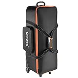 Neewer 10087972 - Bolsa de transporte para equipo de estudio de fotografía,96 x 39 x 29 cm, con correas acolchadas, rueda de compartimento y asa para soporte ligero