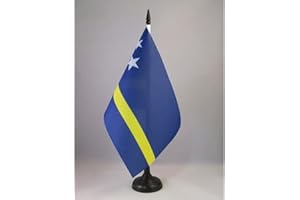 AZ FLAG - Tischflagge Curaçao - 21x14 cm - Holländische Tischfahne 14 x 21 Cm - Flaggen