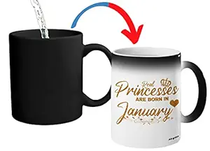 Arvesa Real Princesses are Born in January Magic Mug Ceramic Coffee Mug for Birthday Gift for Girls, Gifts for Women, Gifts for Women for Birthday, Birthday Gift for Girls