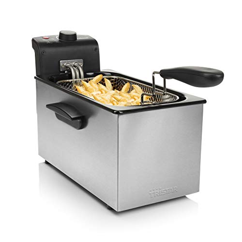 Tristar Friteuse 3L FR-6946, Habillage en Acier Inoxydable, INOX/Noir