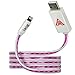 Produktbild [MFi Zertifiziert] iasg Lightning iphone ladekabel Blitz-Rosa-Farbe beleuchtet Lade USB-Kabel mit Apple 8 Pin für iPhone 5 5s 6 6s plus iPad Air 2 iPod touch 1m/3ft (rosa lila licht)