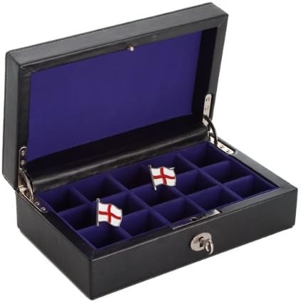 Artamis Purple Velour Lockable Cufflink 15 Compartment Case Box New