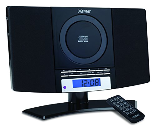 DENVER MC-5220, Black, Wall-Mountable, Music System, CD, FM Radio, Clock & Alarm function, Remote Control