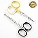 New 2 In One ! 1 x 3.5" Round Tip Stainless Steel Eyebrow Moustache Facial Nose Ear Hair Scissors - 1 x Professional Cuticle /Nail Scissors, Maincur/Pedicure Golden Scissors @ Best Price !