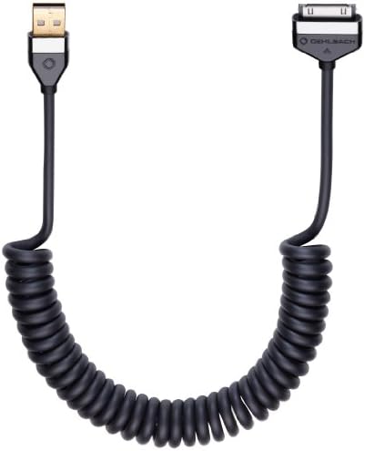 Oehlbach i-Connect IP/U-S Spiral Connection Cable/Apple Connector Male to USB A Male / 2.00 m Black