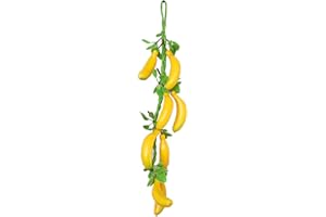Jilibaba Fake Banana Strings Artificial Banana Strings Plastic Fruit for Home Kitchen Party Decoration Festival Display Photography 1PCS, Yellow, 58x3cm
