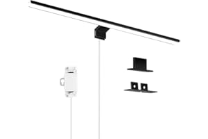 ERWEY 8W LED Lampe de Miroir Salle de Bain Noire 60CM 680LM, Applique Armoire de Toilette 6000K Blanc Froid, Luminaire Salle de Bain IP44, Lampe à Pince pour Meuble Miroir Mur (600mm)