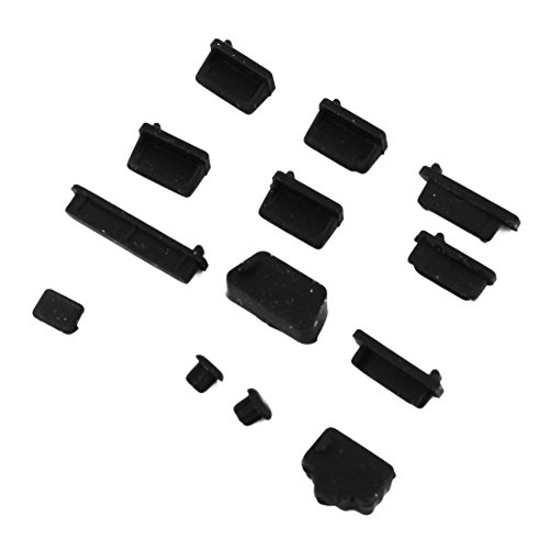 5 Satz 13-in-1 Schwarz Silikon Anti-Staubschutz Stöpsel Schutzhülle für Notebook - 2