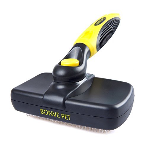 Bonve Pet LKGMS-001 Fellpflege-Bürste für Hunde und Katzen, selbstreinigend, professionell