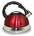 Cook Pro 402S Red Stainless Whistling Teakettle with Heavy Duty Encapsulated Base, 3-Quart RS.7866.00