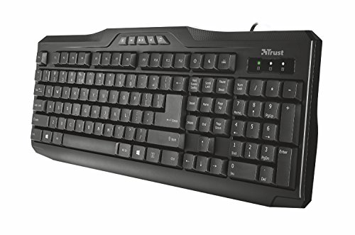 Trust Classicline Multimedia Tastatur (5 Multimediatasten, spritzwassergeschützt, leiser Tastenanschlag, USB, QWERTZ, deutsches Tastaturlayout) schwarz - 2