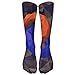 Produktbild hat pillow Long Dress Socks Over-the-Calf Tube Compression Socks Polygonal Orange Blue Circles Training Football Athletic Sports Socks