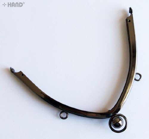 Well Made Tools FC Roof Shape/Oval Purse Frame with Clip Lock 125x83mm with Eyelets for Shoulder Strap/Chain (F08C Vintage Gold)