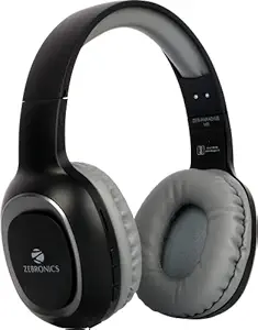 Zebronics Zeb - Paradise Wireless BT Headphone Comes with 40mm Drivers, AUX Connectivity, Built in FM, Call Function, 9Hrs* Playback time and Supports Micro SD Card (Black)