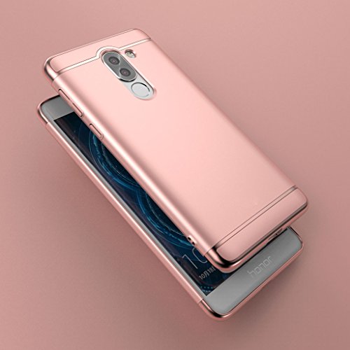 funda Honor 6x cover   Leathlux Ultra Delgado Anti-Ara  azos Protecci  n Duro Carcasa Enchapado protectora de parachoques trasero 3 En 1 case para Huawei Honor 6x  2016  5 5   Oro Rosa 
