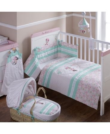 Disney Minnie Mouse Quilt and Bumper Cot Set (Pink)