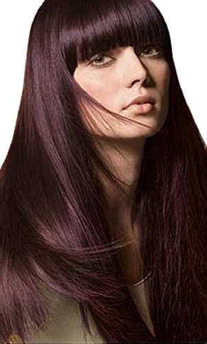 (NEW) WIG PERRUQUE LONG NATURAL PURPLISH DARK BROWN WITH A HINT OF RED HAIR, IN GREAT REALISTIC CUT. (Style ESME)
