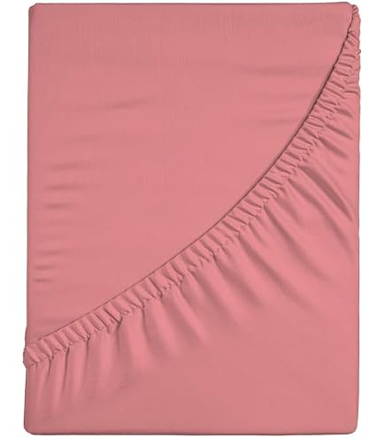 Lenzuolo Con Angoli In Cotone Percalle 200TC, Colore Rosa Tan, Misura 180x200 Cm – Morbido, Elegante E Boutique Style
