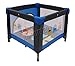 FoxHunter Baby Travel Playpen Infant Square Cot Bed Play Pen With Side Entry Portable Foldable Blue New