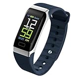 LYRLHB Bluetooth Smart Watch-Armband-Handgelenk-Bügel-Pedometer-Sport-Fitness-Verfolger (blau) IP67 Wasserdichtes Armband, Herzfrequenz-Blutdruckmessgerät, Schlafmonitor, Kalorienzähler