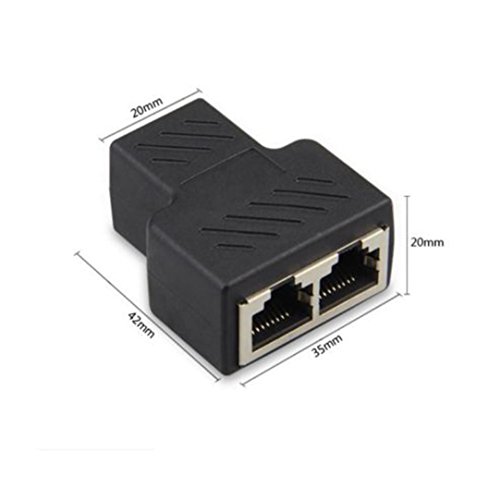 Bescita 1 bis 2 LAN Ethernet Netzwerk RJ45 Splitter Extender Stecker Adapter Connector - 5