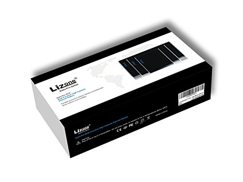Lizone® Extra Pro Super Kapazität 40000mAh tragbar Externer Akku Batterie Power Bank Ladegerät mit Notizbuch, Laptop Apple MacBook Air , MacBook Pro , MacBook , Powerbook und iBook ; HP Compaq Pavilion , Mini, ElifeBook , ProBook , Presario , Neid und G; IBM Lenovo ThinkPad und IdeaPad; USB-Port für iPad Air, iPad Mini, iPad und iPhone ; Samsung Galaxy Nexus , MOTO , G, LG , HTC und Mehr -Aluminium Körper als Original MacBook Körper (nicht Kunststoff ) – 18 Monate Garantie (40000mAh Schwarz) - 9