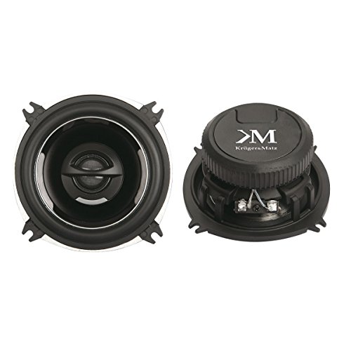 Krüger & Matz km402t11 Speaker di montaggio auto, sistema a 2 Vie, 80 W, con griglia di protezione, cavo Lage, Kit di montaggio, 2 pezzi, 10,16 cm (4 pollici) Nero