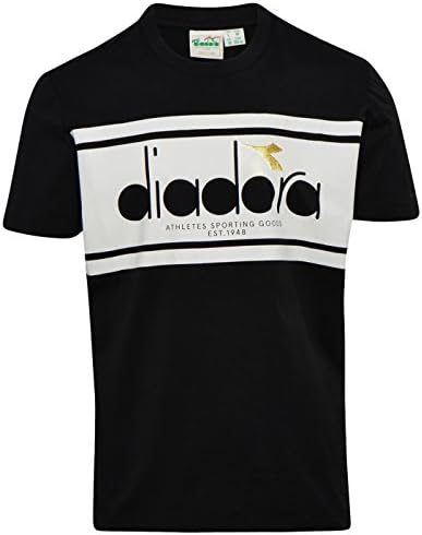 Diadora Sport Men's 502173796 SS Spectra T-Shirt, Black/White, Medium