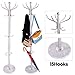 Hapilife 15 Hanging Hook Traditional Floor-Standing Hat and Coat Stand With Marble Base - Multiple Colour (Silver)