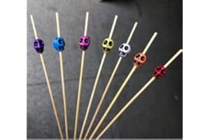 AILEXI - Palillos de Madera para cócteles, 100 Unidades, Suministros para Fiestas, Comida con Volantes, Frutas, sándwiches, Multicolor
