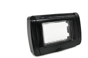 VR VETRINEINRETE Vetrineinrete® Placca idrobox 3 posti compatibile con living light international IP55 coperchio modulo cassetta 503 nero