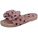 Produktbild Damen Hausschuhe Sandalen Pantoletten Schleifen Korkoptik Pantoffeln Weiche Flache Schuhe Indoor/Outdoor Sommerschuhe Boho Clip Toe Flip Flop Strandschuhe (EU:41, Rosa)