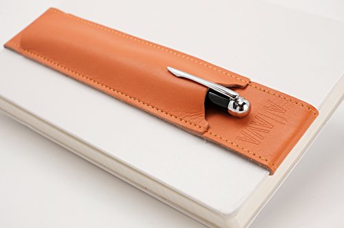 Download Pen Pouch Leather Case ALJAVA for A5 Books, Tablet, Calendar (with Hardcover) - Pencil Holder (up to 2 pencils) fits for your Writing Tools or Smartpen - Pen Case for your writing tools (orange)