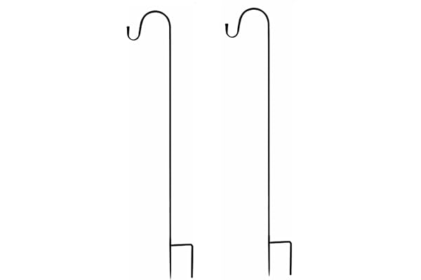 ZRSWV Lot de 2 crochets de jardin, support robuste pour mangeoires et décoration extérieure, mât réglable