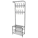 Songmics Perchero Colgador Metálico para Ropa Zapatos 3 Estantes 66 x 34 x 187 cm Carga máxima: 70 kg HSR04B