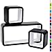 Produktbild WOLTU 3er Set Lounge Cube Schweberegale Wandregal, Retro Hängeregal Bücherregal Holzregal, DIY zum Hängen, schwarz-weiss RG9248ws-1