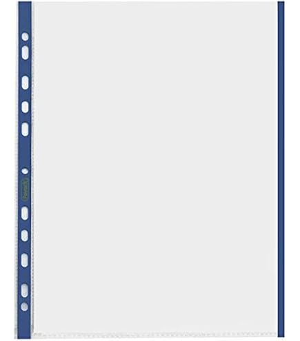 Buste Perforate Donau PP A4 Orange Peel – 40 Micron, Colore Verde, Dorso Colorato, 100 Pezzi, Per Archiviazione Documenti