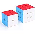 D ETERNAL All Ages Moyu Speed Cube Combo Set Of 2X2 And 3X3 High Speed Stickerless Cube Puzzle Game Toy